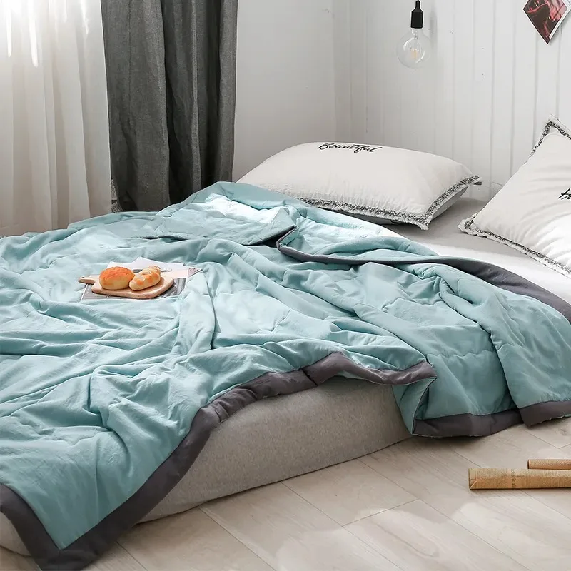 Тонкое серое одеяло для кровати покрывало ed двуспальной тонкое с принтом