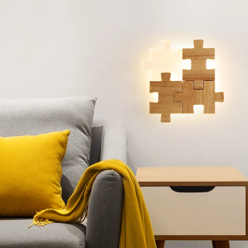Скандинавский пазл светодиодный настенный светильник Современный простой