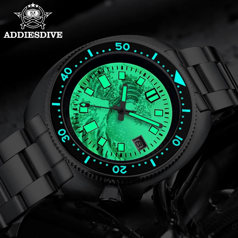 

Addies Dive Men's watch Sapphire Glass Ceramic NH35 Mechanical Watches 200m Waterproof 3D Full Luminous Kanagawa Automatic Watch