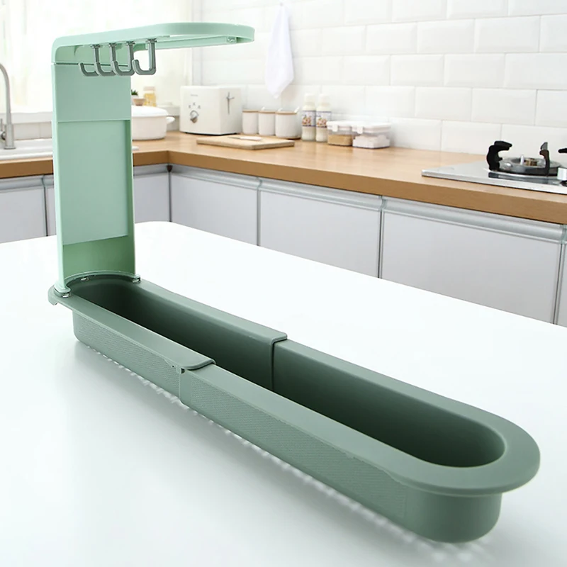 

Telescopic Sink Shelf Kitchen Sinks Organizer Soap Sponge Holder Drain Rack