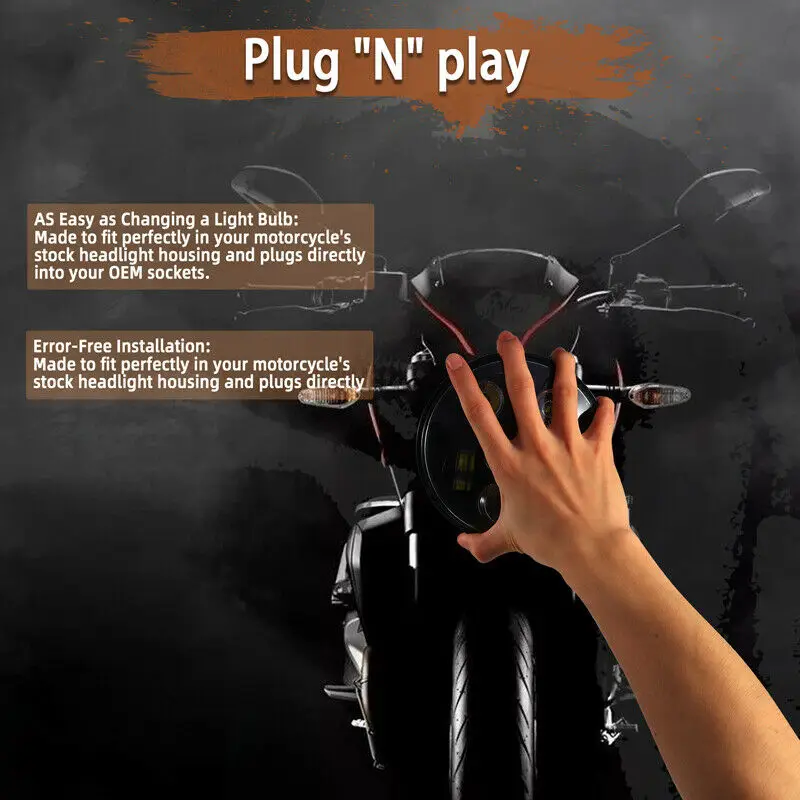 

1Pcs Motorcycle Headlamp 90W 5-3/4inch 5.75inch Inch LED Projector Headlight DRL