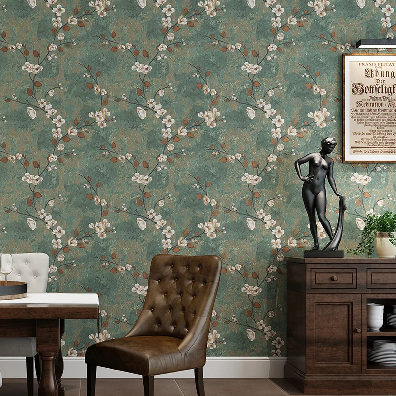 

American retro country wallpaper rural bedroom living room 3D stereo TV background wall wallpaper