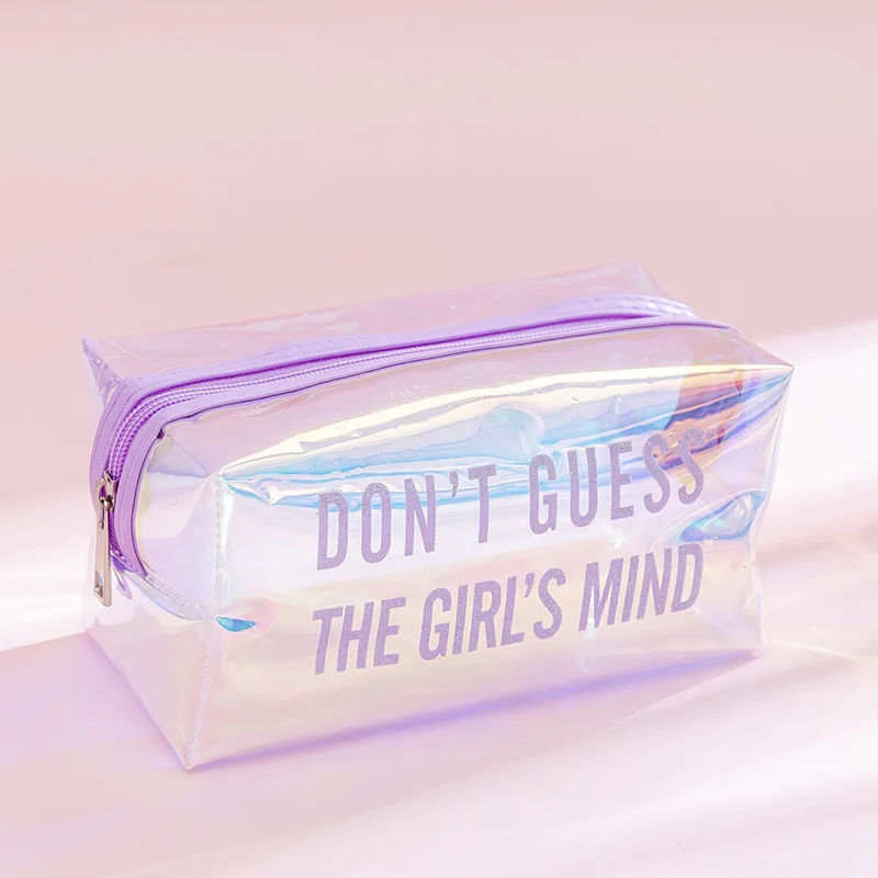 Чехол для карандашей большой емкости голографический прозрачный | Канцтовары