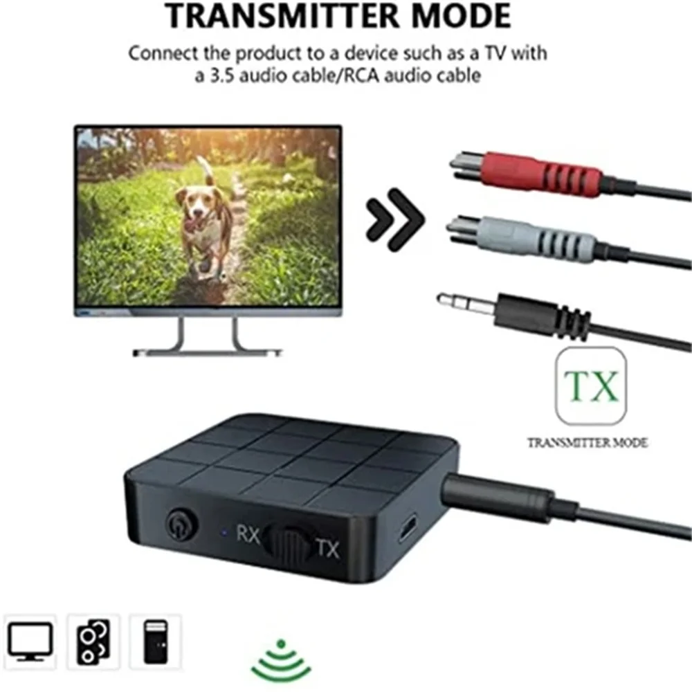 Bluetooth 5 0 Audio Receiver Transmitter AUX RCA 3.5MM Jack Stereo Music Wireless Adapter USB Dongle For Car TV PC Headphone |
