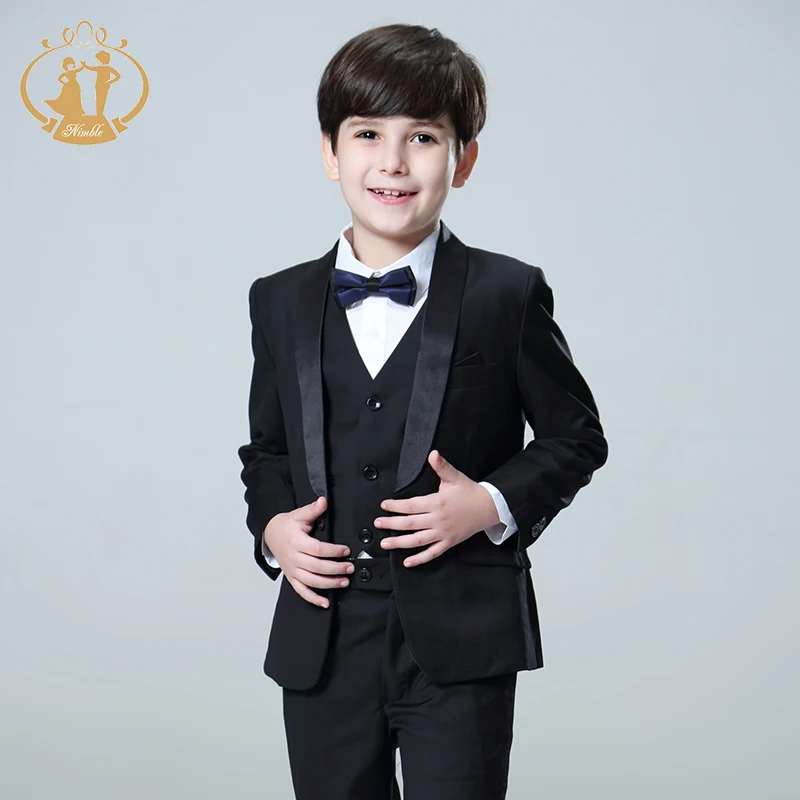 Nimble/костюмы для мальчиков Свадебный костюм Enfant Garcon Mariage/черный мальчика на одной