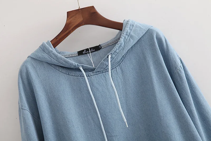 Jurk Nieuwe Lente Losse Hooded Jurken Plus Size Denim Voor Vrouwen Party Dress Vintage Harajuku vestidos |