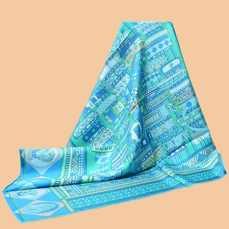 Магазин HuaJun 2 | Шарф ошейники и собаки 90 Шелковый саржевый шарф ручной работы с