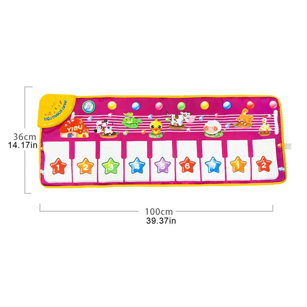 

Kids Musical Floor Mat Piano Music Dance Animal Carpet Touch Blanket Crawling Early Education Playmat Birthday Gift Children Toy