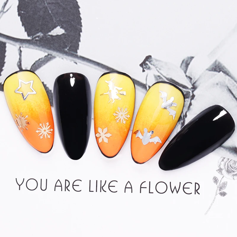 100 шт./пакет Смешанные черные золотые металлические Стразы для ногтей