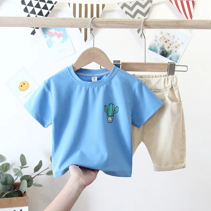 Летняя модная одежда для малышей Детская футболка с рисунком мальчиков и девочек