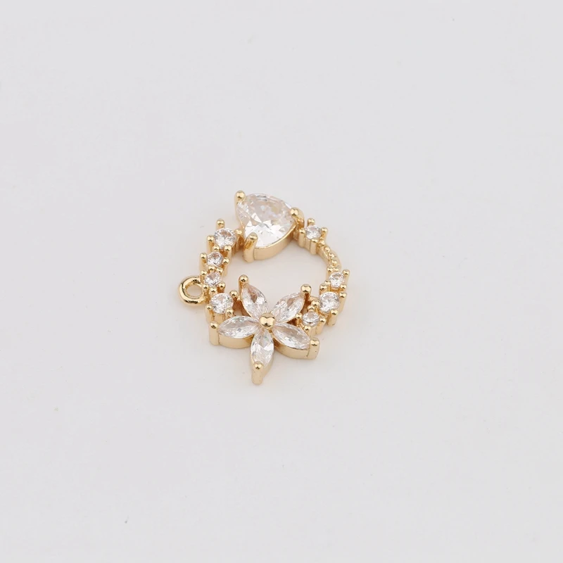 2 шт. ювелирные аксессуары Позолоченные Diy циркониевые подвеска в виде капли воды