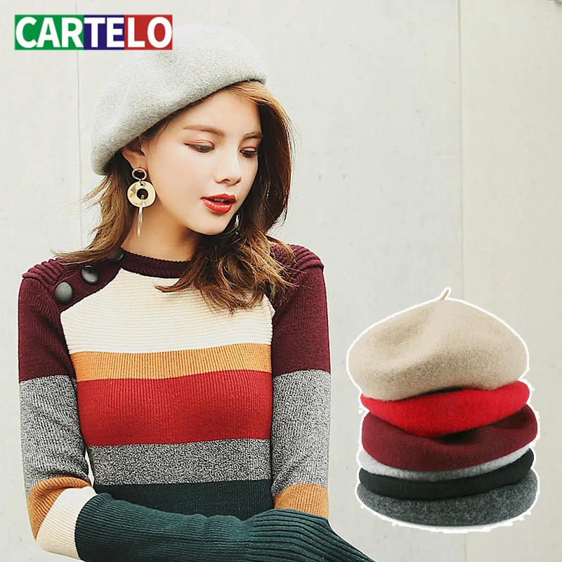 Женская шапка CARTELO шапки зимняя универсальная теплая для прогулок дешевая модная