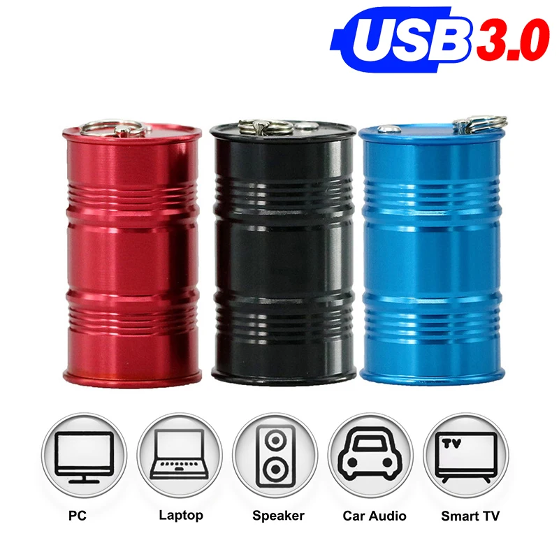 

Usb 3.0 Usb Flash Drives 32 Gb Pendrive 128gb 64gb Metal Oil Drum High Speed Memory Stick Key Usb Micro Sd Original Gift