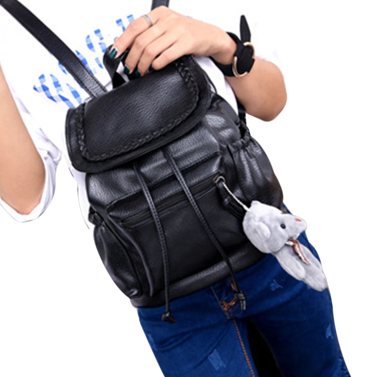 Одноцветный Модный женский рюкзак Большой Вместительный портативный на плечо