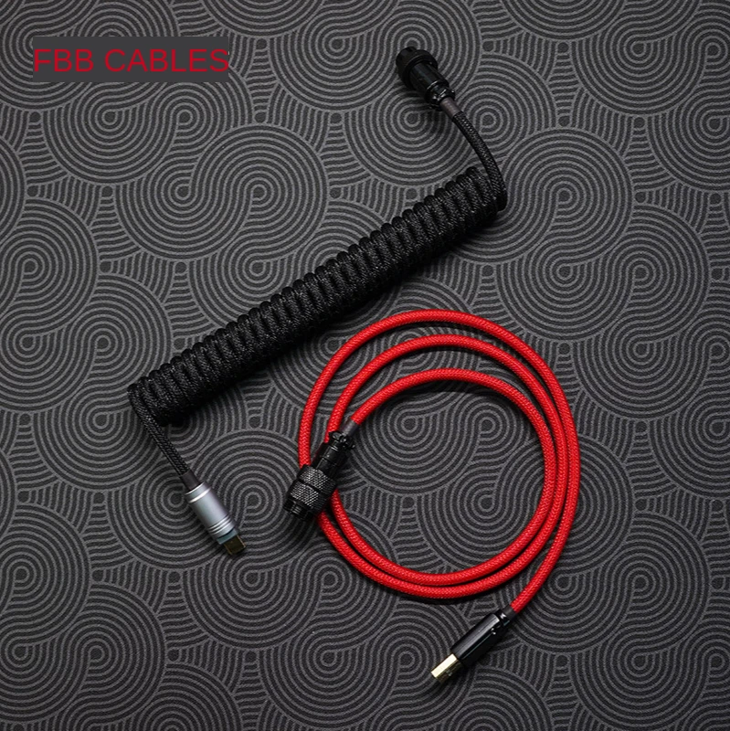 

Greatcable, красный и черный авиационный штекер, индивидуальный кабель для клавиатуры, индивидуальный кабель, ручной кабель для передачи данных ...