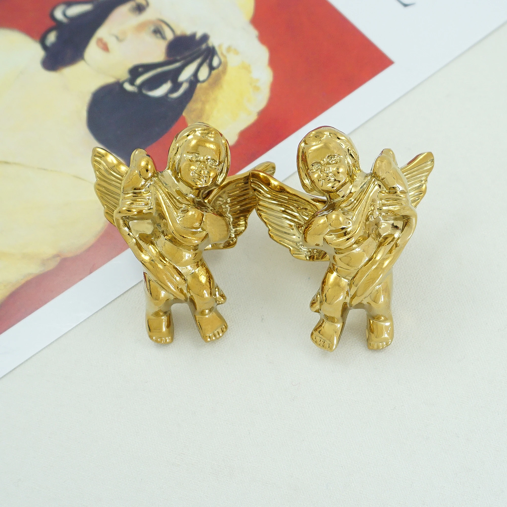 Роскошные легсветильник ручки для шкафа медные ящиков с ангелом креативная