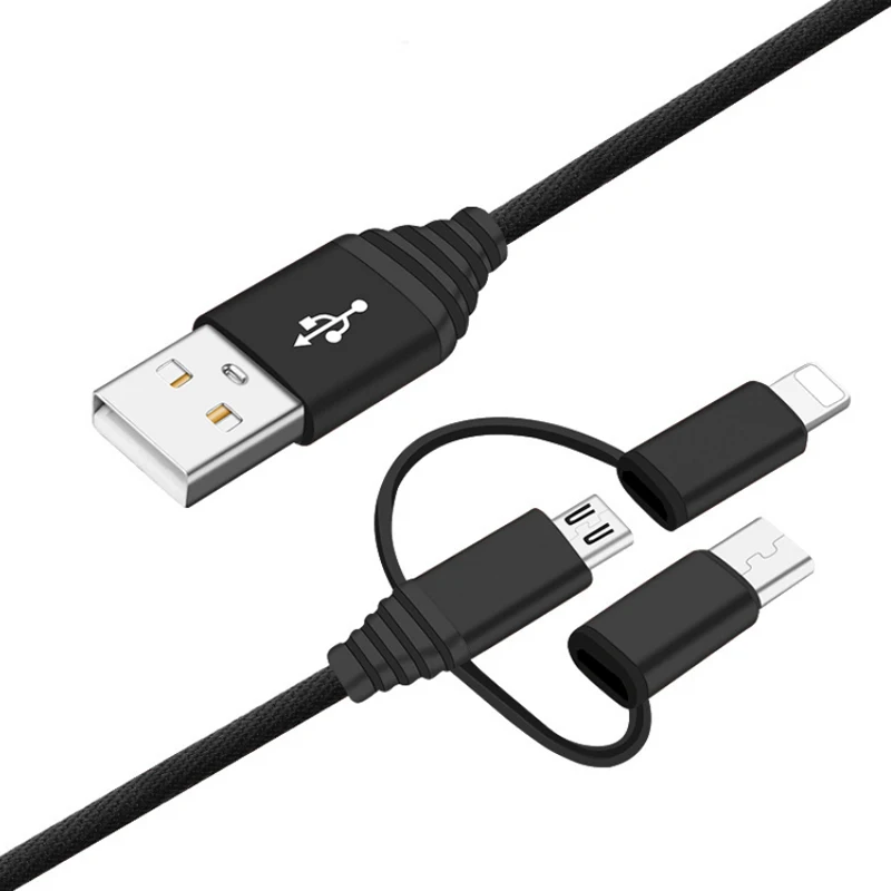 

ihuigol 3 in 1 Lighting Micro USB Type C Charge USB Cable Fast Charging For iPhone 12 11 X 8 7 Samsung Xiaomi Huawei Phone Cord