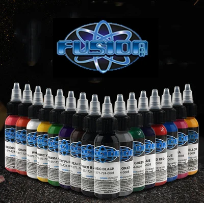 

Fusion Tattoo Ink 25 Color Set 1 oz. 30ml / bottle tattoo pigment set for skin body art