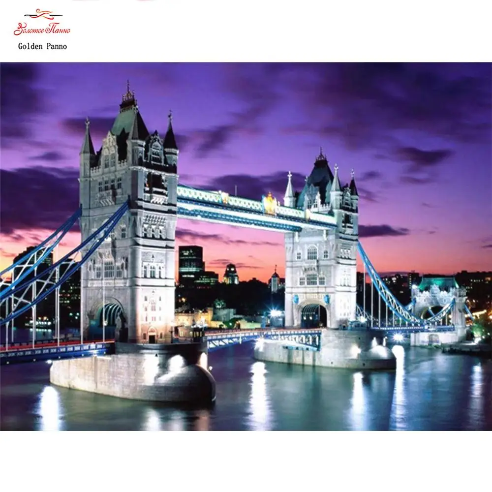 London Bridge 5D DIY Diamond Painting Full Drill Diamond Embroidery Art Kits Landscape Home Decoration