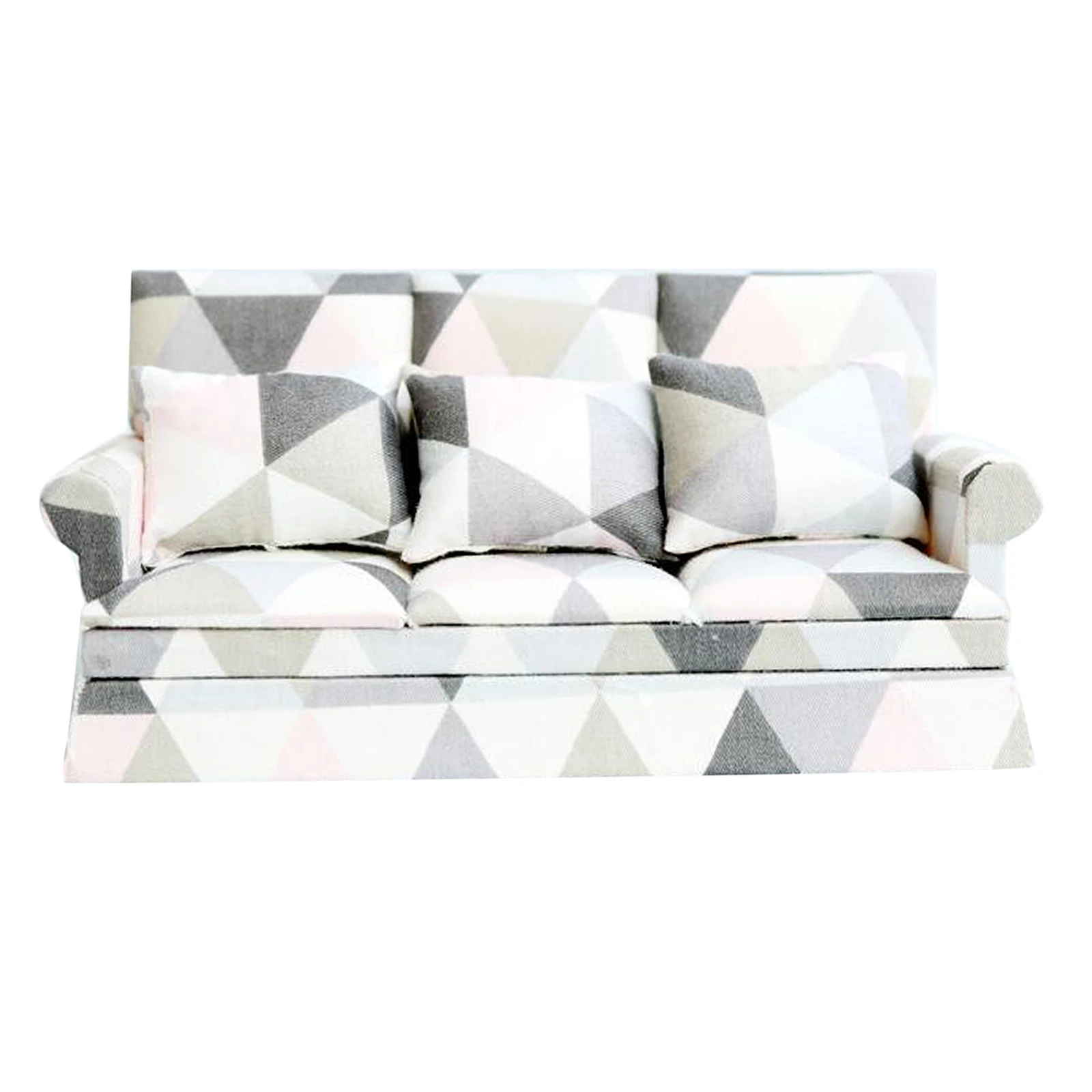 

Premium 1:12 Scale Doll House Mini 3-Seat Sofa Decoration Accessories Gifts