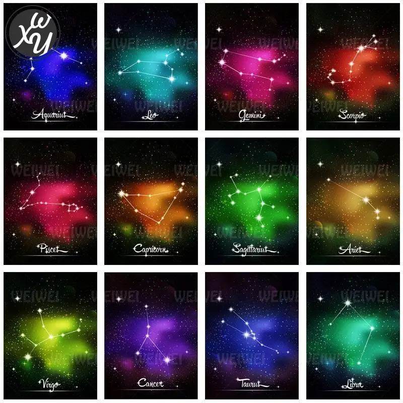Набор для алмазной живописи с созвездиями для взрослых, мозаика из страз с изображением стрелецов и рака, фантазия, аксессуары для декора