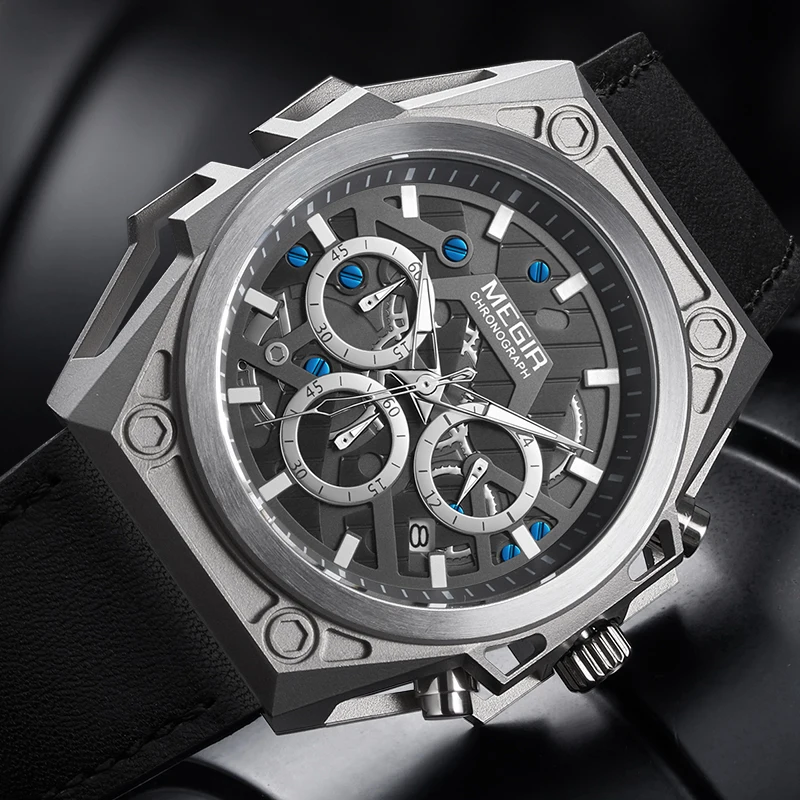 

Original MEGIR Creative Stainless Steel Men's Watches 2020 Luxury Brand Waterproof Sport Wrist Watches Men Military Male Clock