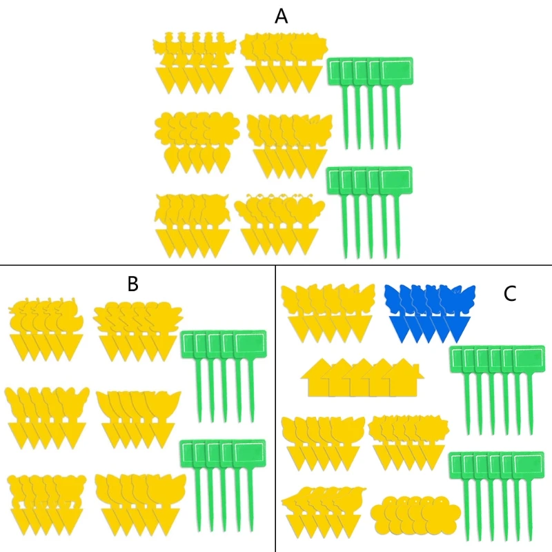 

40/49 шт., желтые наклейки «Ловец мух»