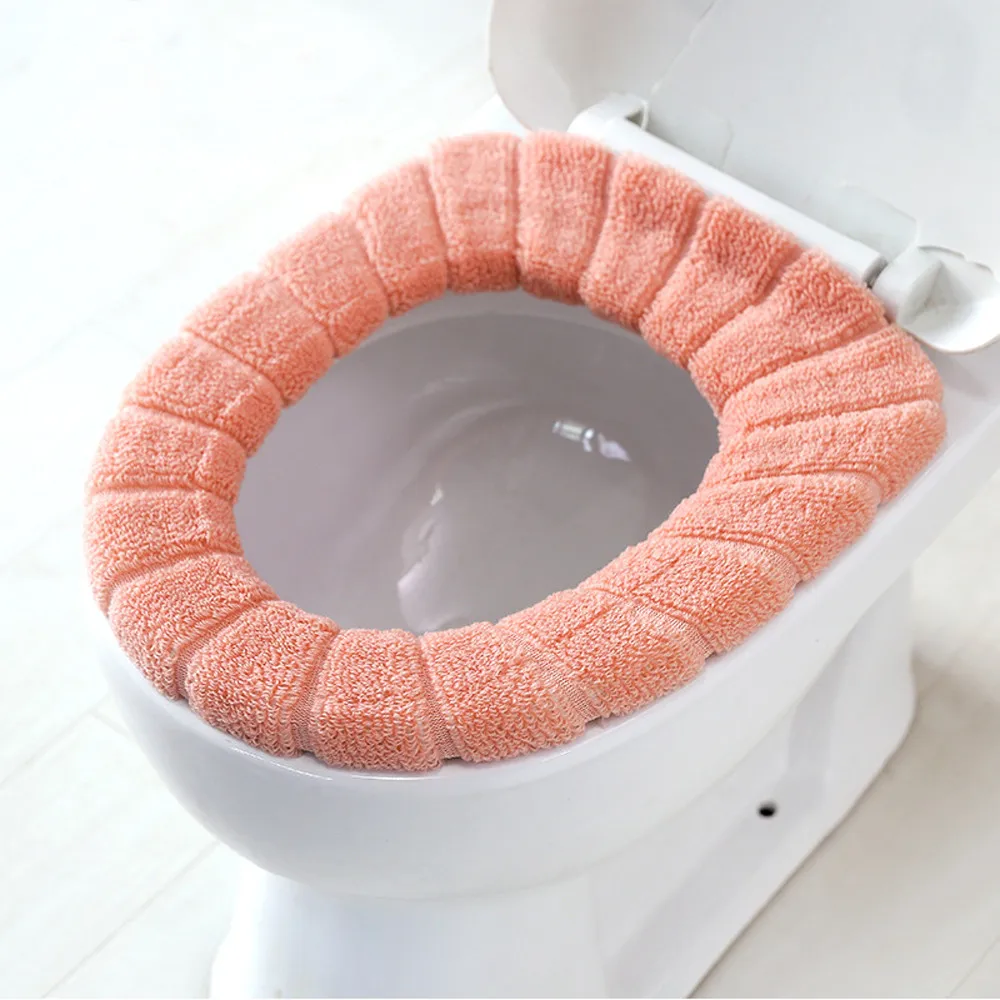 

Bathroom Toilet Seat Cover Comfortable Velvet Coral Lid Top Cover Pad Washable Pumpkin Pattern Soft Toilet Seat Cushion