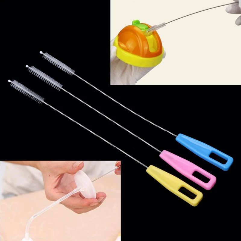 

2pcs Baby Milk Feeding Bottle Drink Water Cup Straw Washing Brush Cleaner Tool