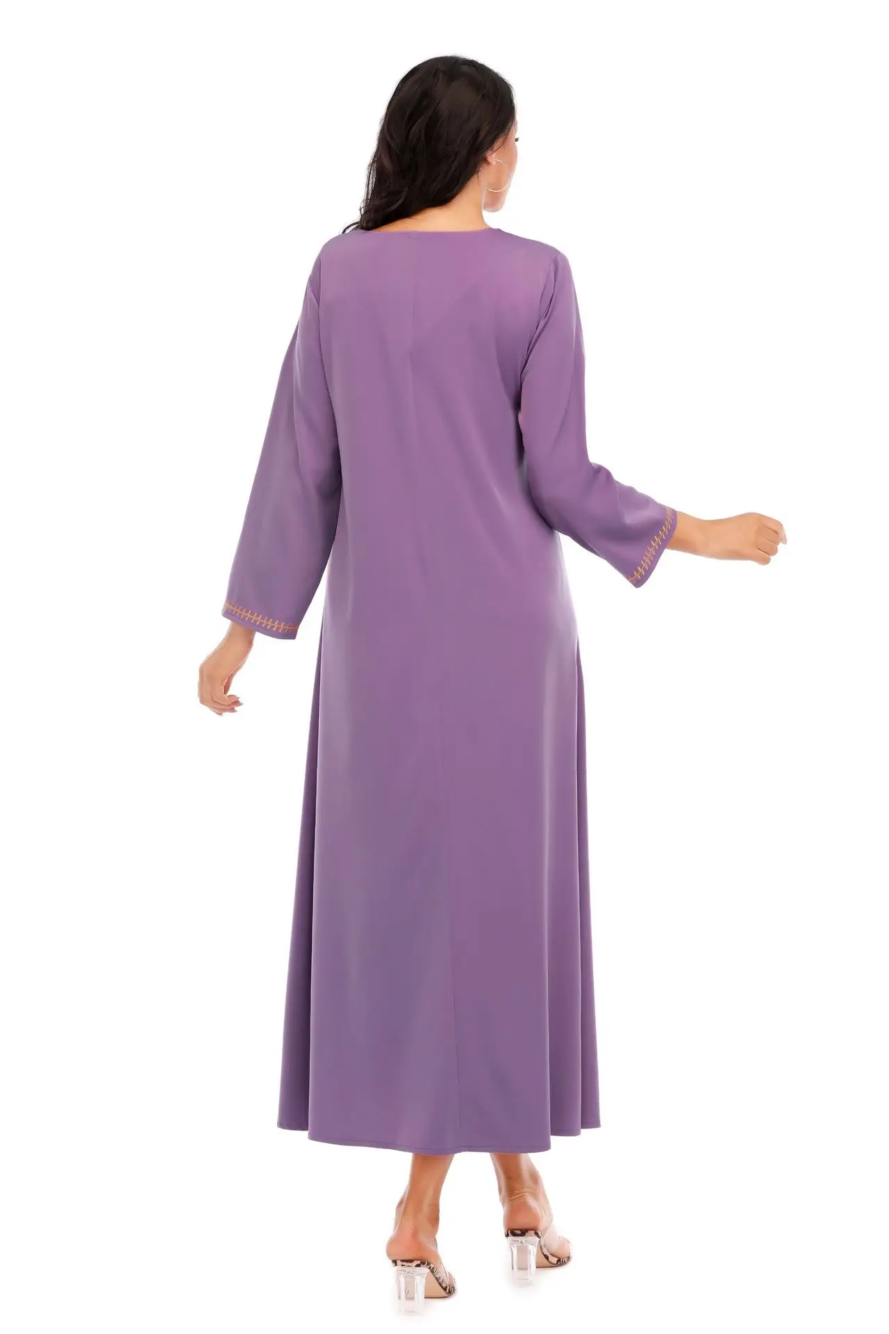 Urban Fashion Casual Spring, Summer And Autumn New Printed Round Neck African Dress Robe Series Muslim Dress Women's Abaya