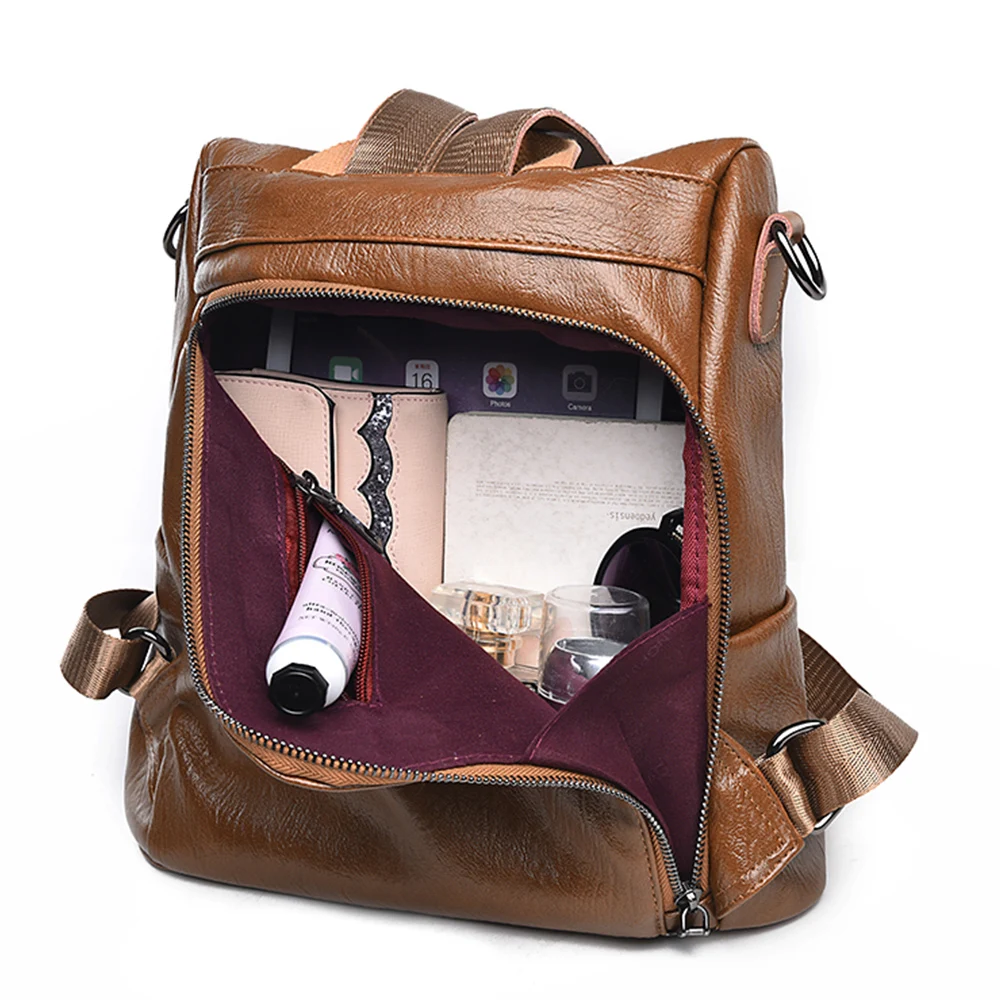 Популярный женский рюкзак с защитой от кражи Модные Винтажные Школьные Сумки из