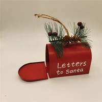 christmas tree pendant mailbox candy red box craft retro wrought iron mailbox storage garden suggestion letter box craft jewelry