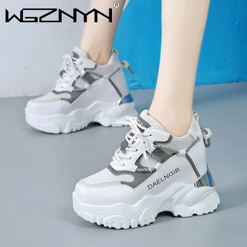 

Women Breathable Mesh Wedge Outdoor Sneaker Women Chunky Platform Height Increase Casual Shoes Woman Autumn Vulcanize Zapatillas