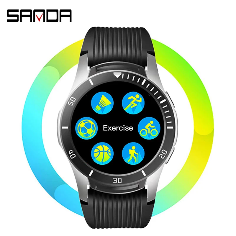 Смарт часы SANDA мужские водонепроницаемые с сенсорным экраном и фитнес