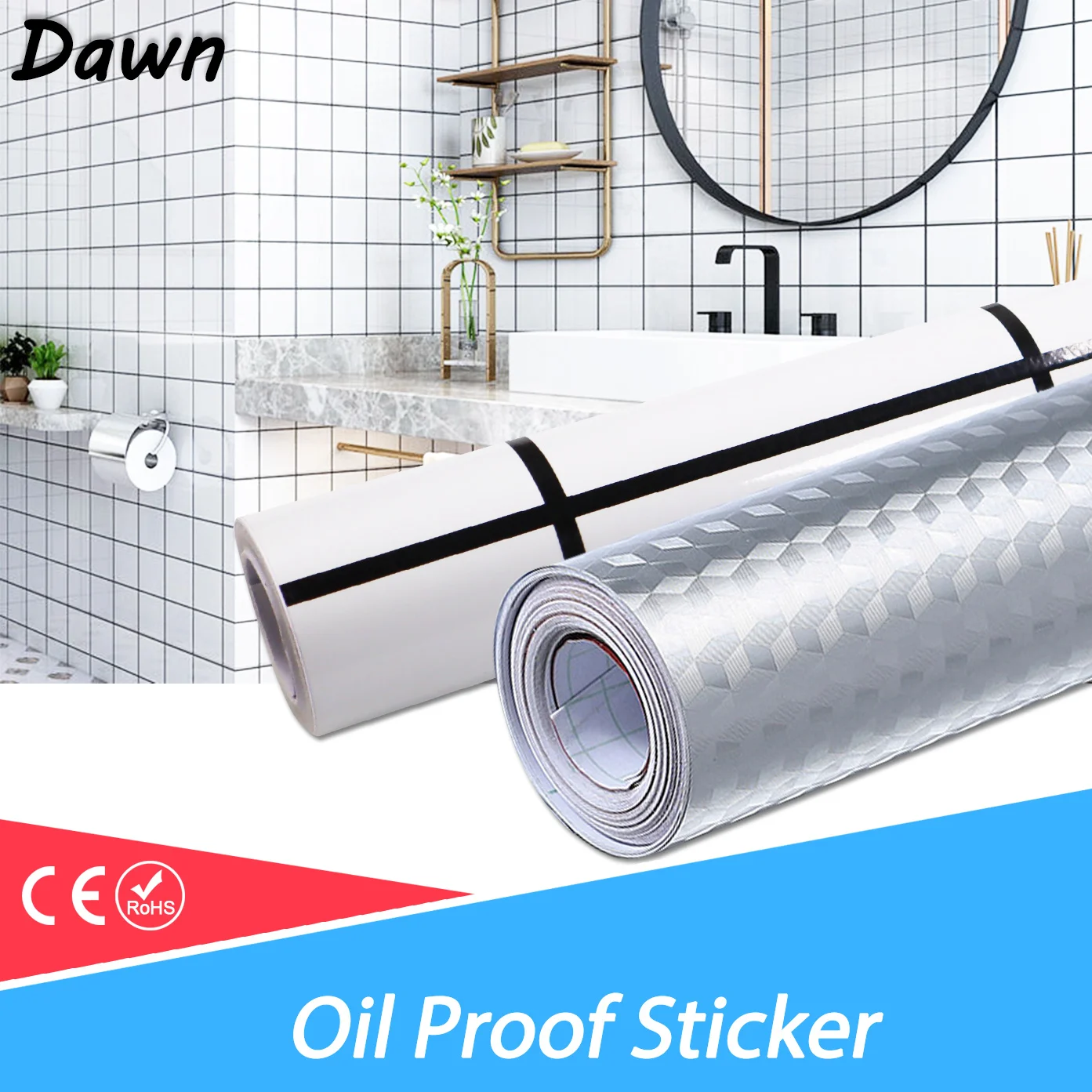 

60cmx10Meter Oil and Water Proof Wall Stickers Resistant Kitchen Bar Desktop Home Decoration Marble Pattern wall paper
