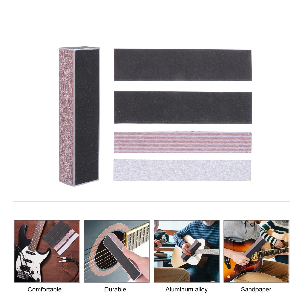

6Pcs Guitar Sanding Leveling Bar Fingerboard Sandpaper Set for Guitarist Bassist