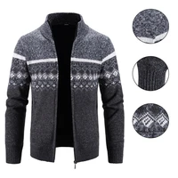 popular sweater jacket zipper closure stylish men knitted pockets cardigan jacket sweater coat cardigan jacket