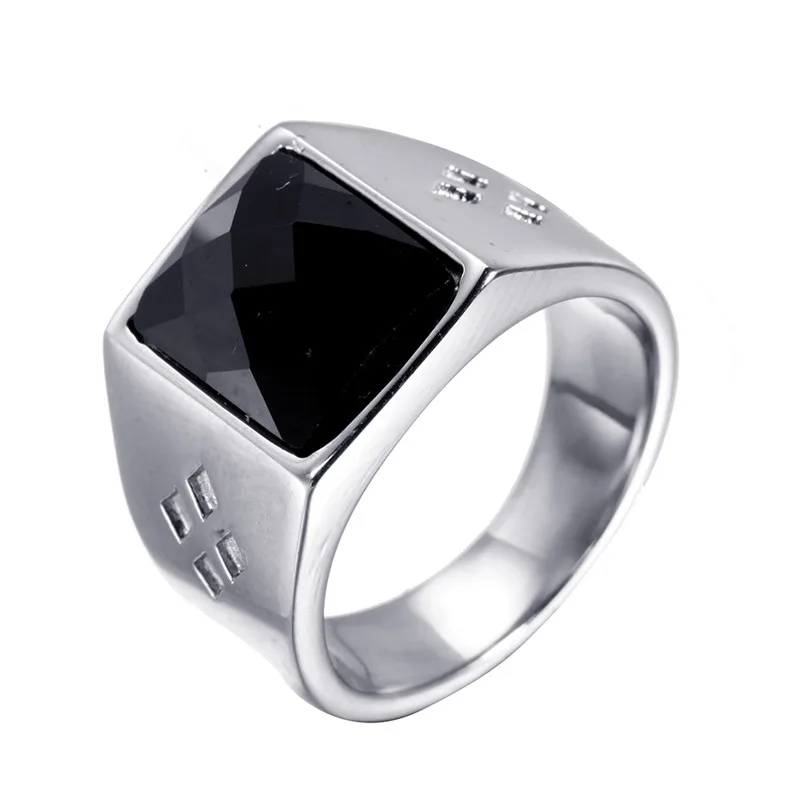 Черный циркон мужское кольцо из нержавеющей стали новейший дизайн кольца|Кольца|