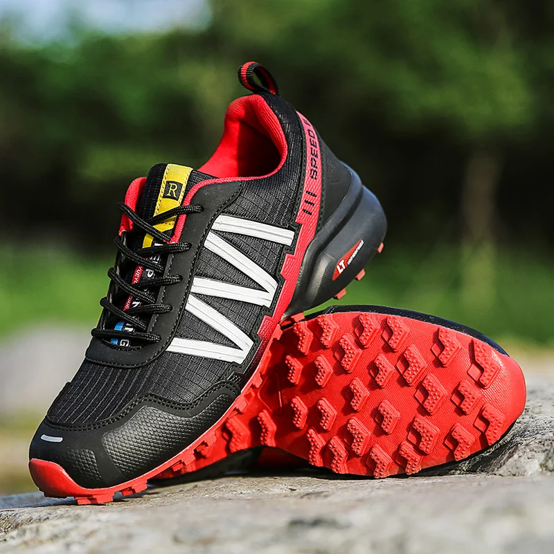 JIEMIAO Men Hiking Shoes Breathable Tactical Combat Military Boots Desert Training Sports Shoes Outdoor Non-slip Sneakers