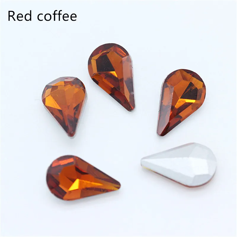 10 шт./упак. гвоздь с украшением в виде кристаллов капли воды острым дном ногтей