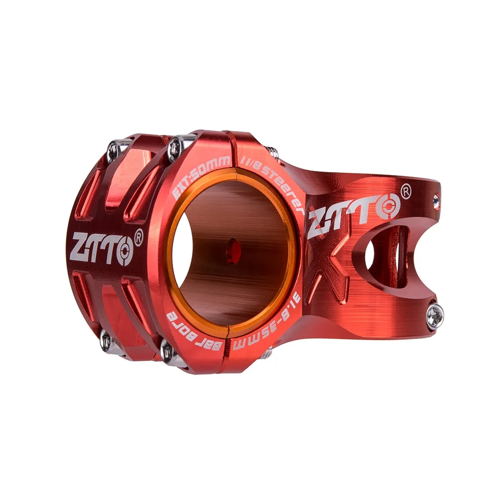 Red MTB 50 мм вынос руля CNC 35 мм 31,8 мм руль для велосипеда Сверхлегкий 0 градусов подъем DH AM вынос руля Enduro 28,6 мм Steerer горный велосипед - Цвет: Red