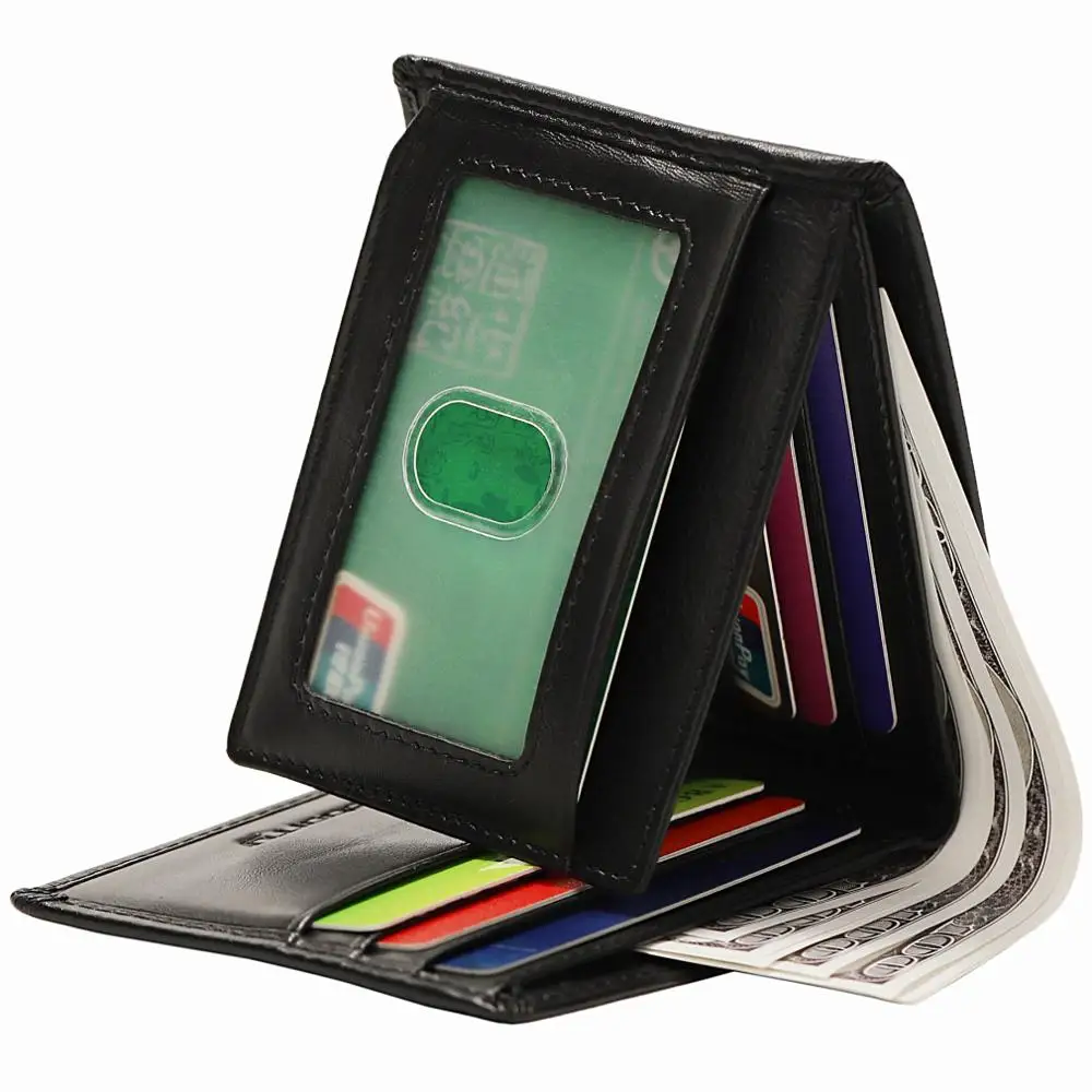 RFID модный новый мужской черный коричневый деловой кошелек мужские кошельки с