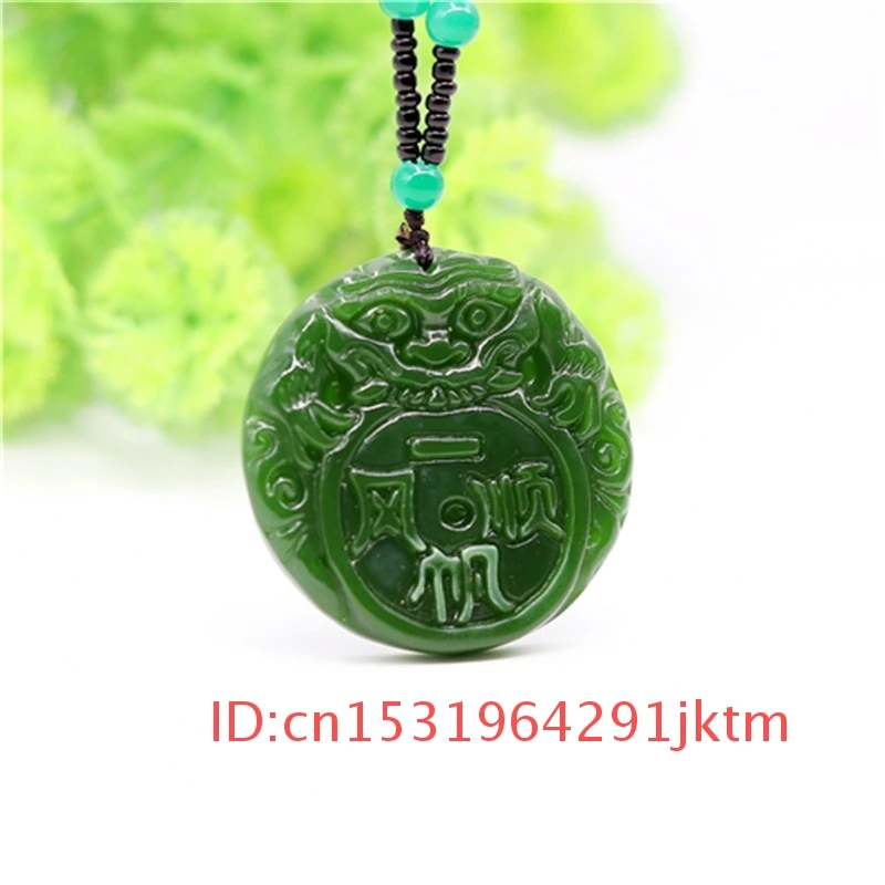

Gifts Jadeite Fashion Hand Men Green Amulet Necklace Women Charm for Chinese Carved Natural Pendant Jade Jewelry Tiger