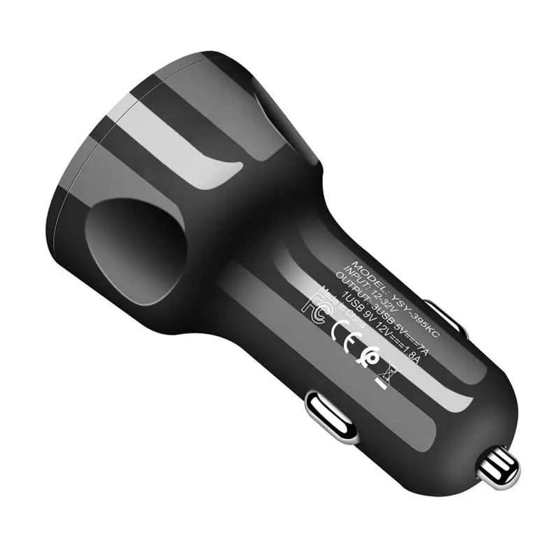 Автомобильное зарядное устройство QC3.0 с 3 портами USB быстрая зарядка для Iphone X 7 8 IPad