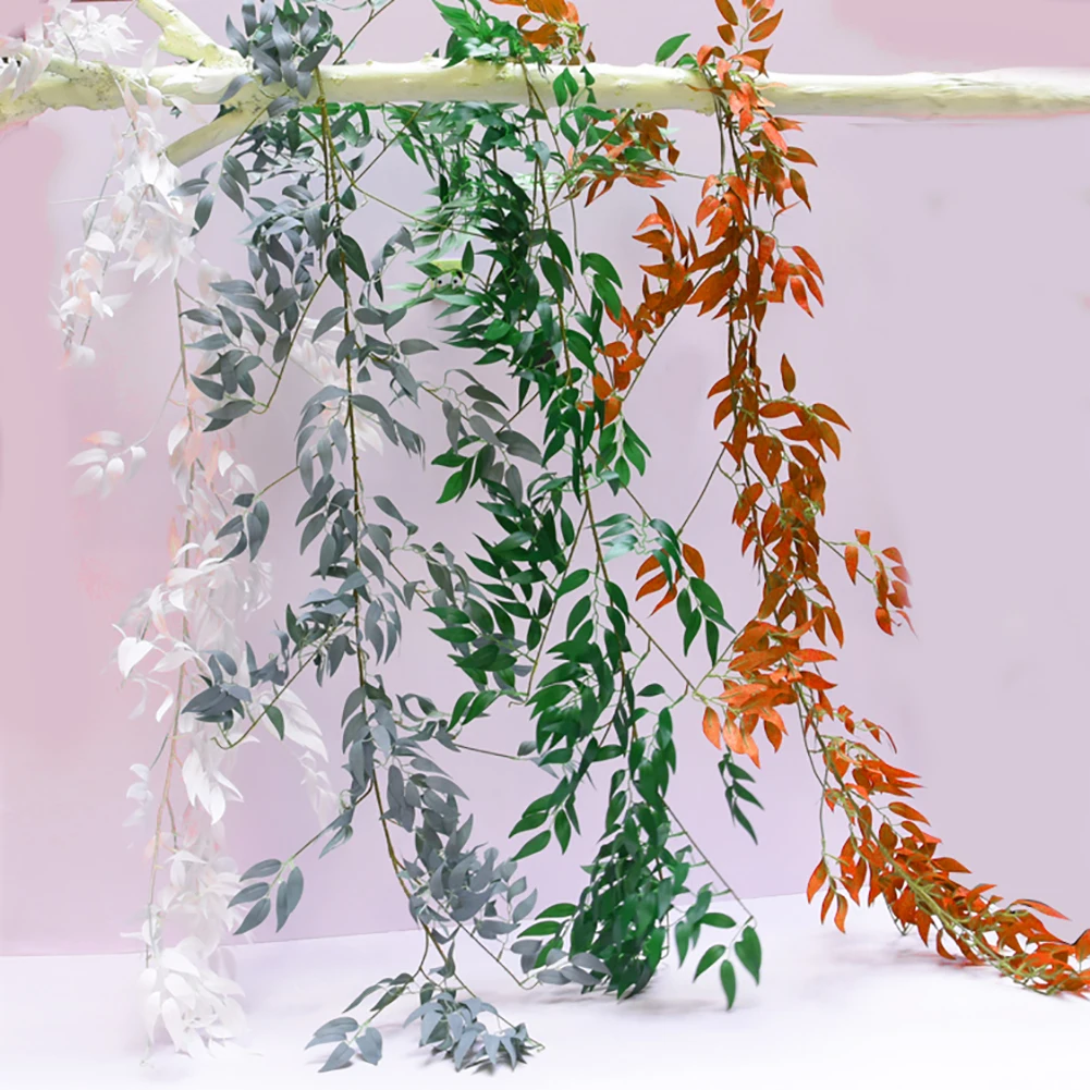 Willows Artificial Plant Leaf 1.7m DIY Wedding Road Ceiling Flower Vine Fake Willow Rattan Home Garden Christmas Decor Wisteria | Дом и сад