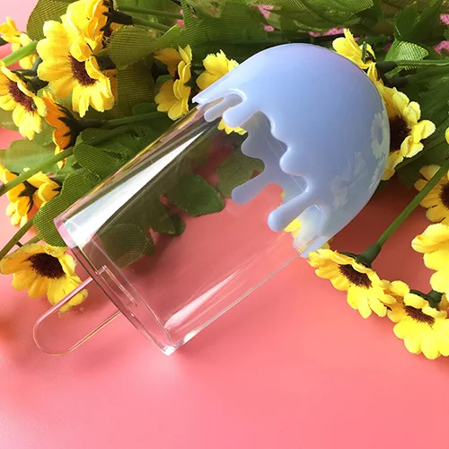 Blue 50pcs Счастливый обезьяна 50 шт./упак. 60 мл мороженое Slime контейнеры Пластик милый розовый прозрачный Slime коробка - Цвет: Blue 50pcs