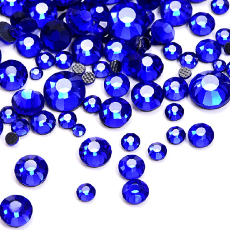 Полный DIY Набор SS6-SS30 Сапфир (темно-синий) горячей фиксации Стразы Кристалл Стекло