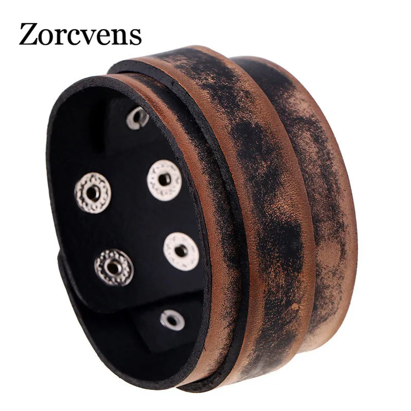 Новинка винтажные плетеные браслеты zorcins из натуральной кожи модные коричневые