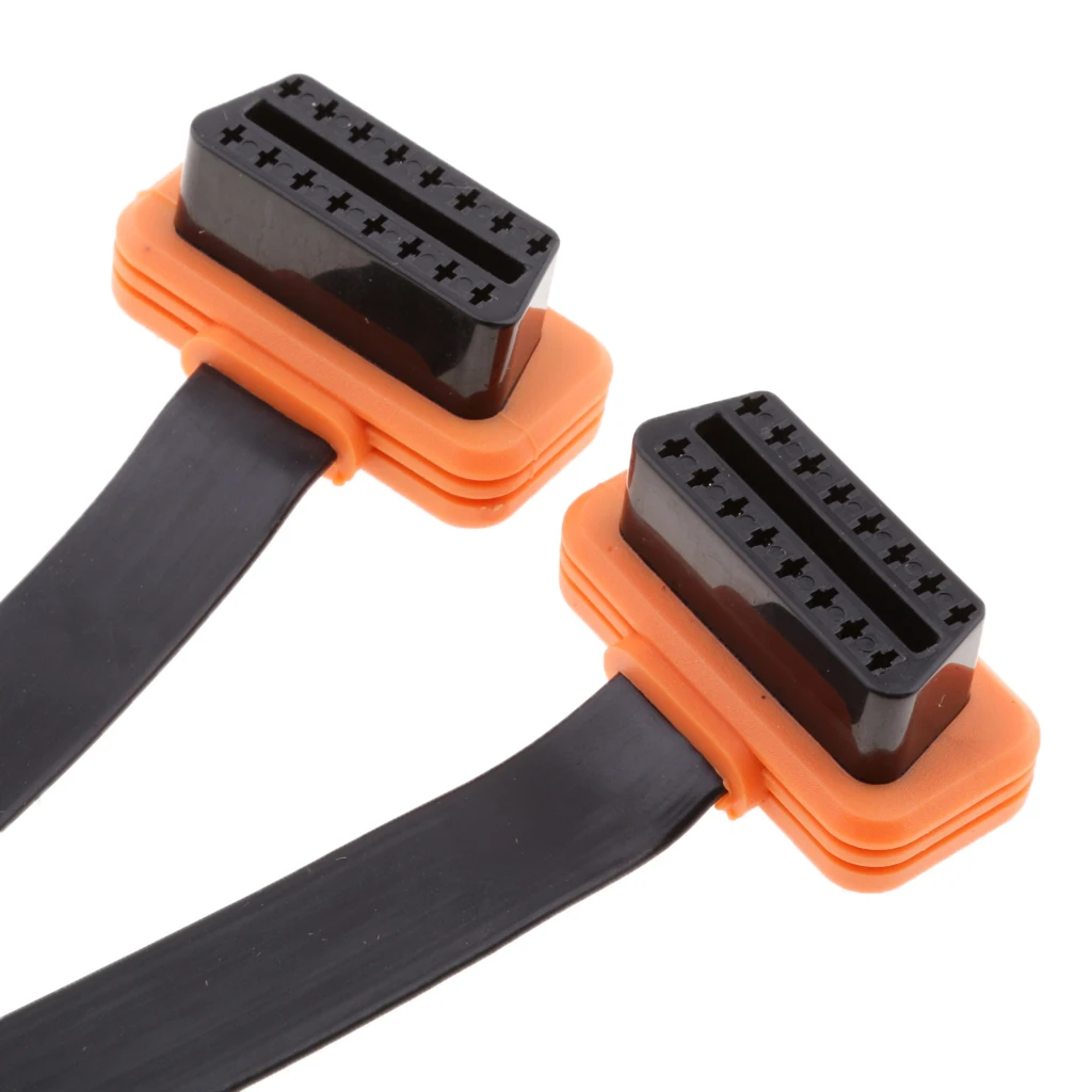 

16Pin OBD 2 OBD II Male To Dual Female Y Splitter Elbow Extension Cable Lead