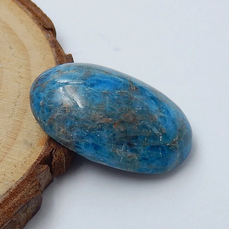 Natural Stone Blue Apatite Crystal Oval Cabochon 25x16x8mm 5.5g Fashion Jewelry Accessories | Украшения и аксессуары